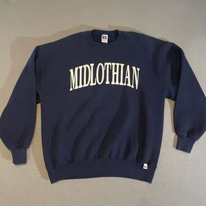 Vintage‎ Champion Midlothian Sweatshirt Men's Size XL Long Sleeve Navy Crew Neck